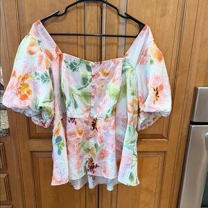 Torrid Multicolor Floral Blouse